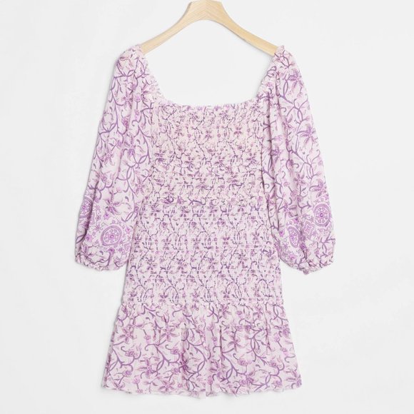 Anthropologie Wynnie Smocked Mini Dress